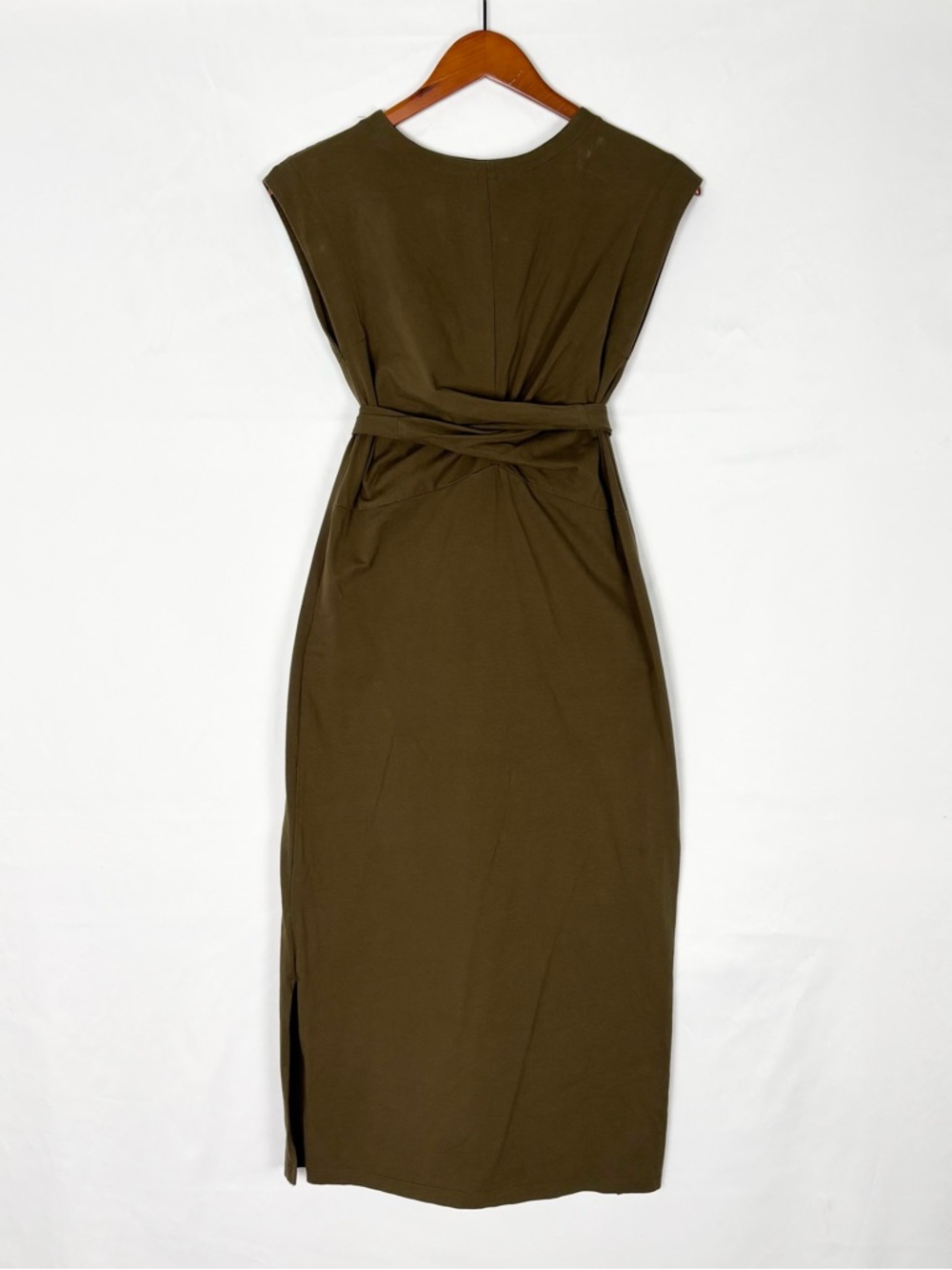 Modern Citizen Fei Tie Front Cotton Dress Size XS Bodycon Olive